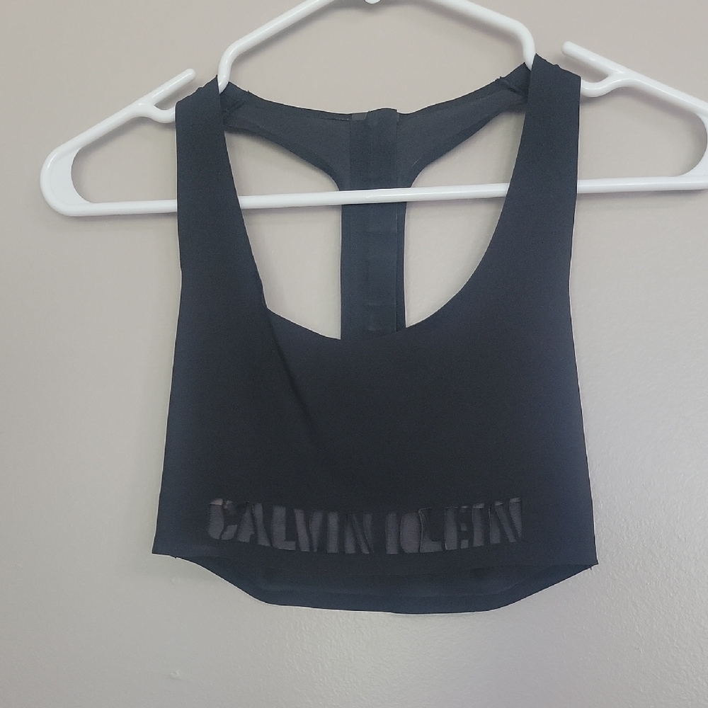 Calvin Klein Black Sleeveless Crop Top Size S